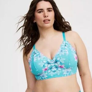 #323. Floral Lace Bralette - Teal. Torrid. Size 2x